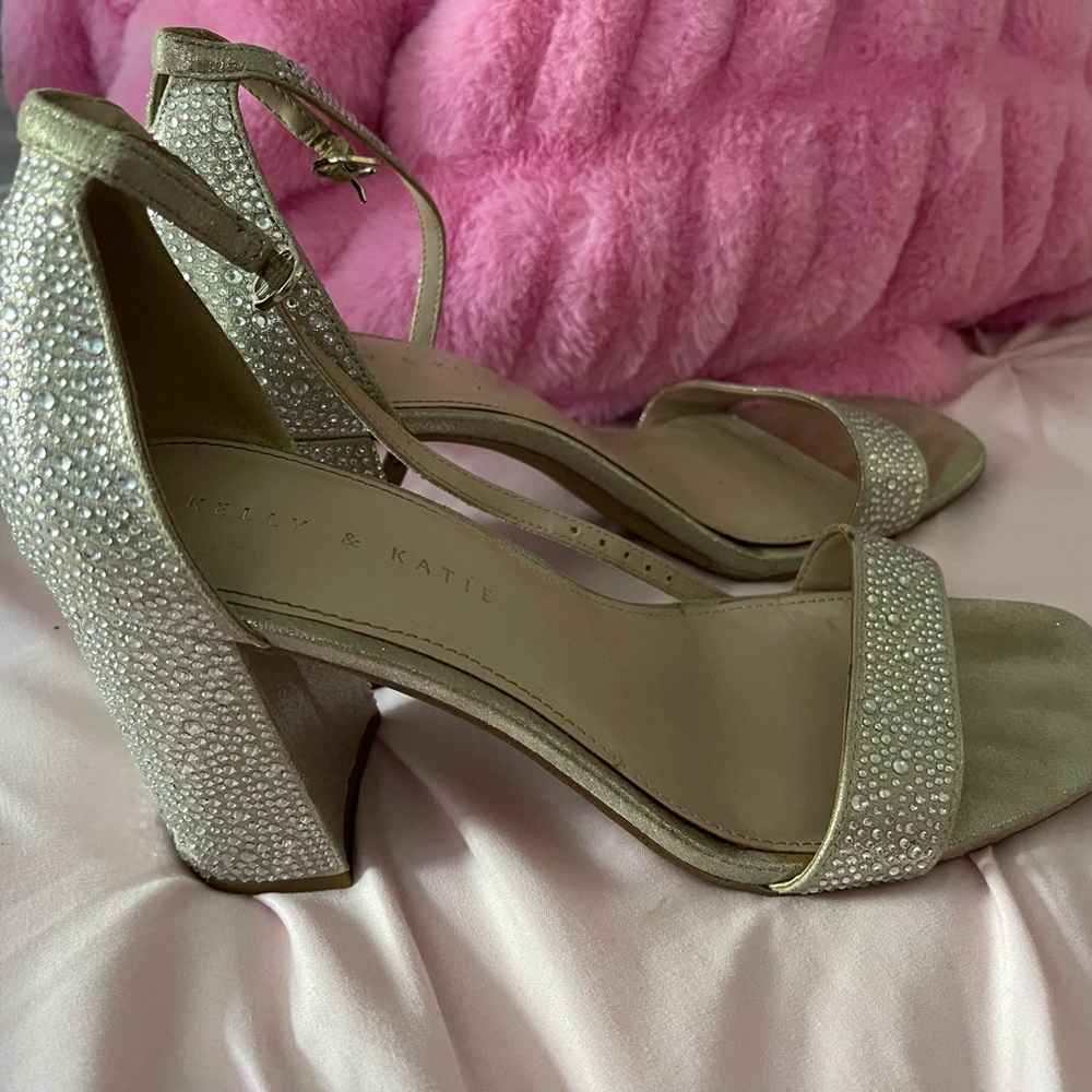 Kelly & Katie Glittering Silver Heels